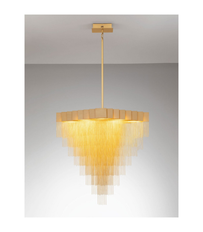 Revia Pendant Ceiling Light Brushed Gold Triac Dimmable LED 79W 2754lm 3000K-4