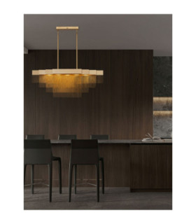 Revia Pendant Ceiling Light Brushed Gold Triac Dimmable LED 46W 1654lm 3000K-2