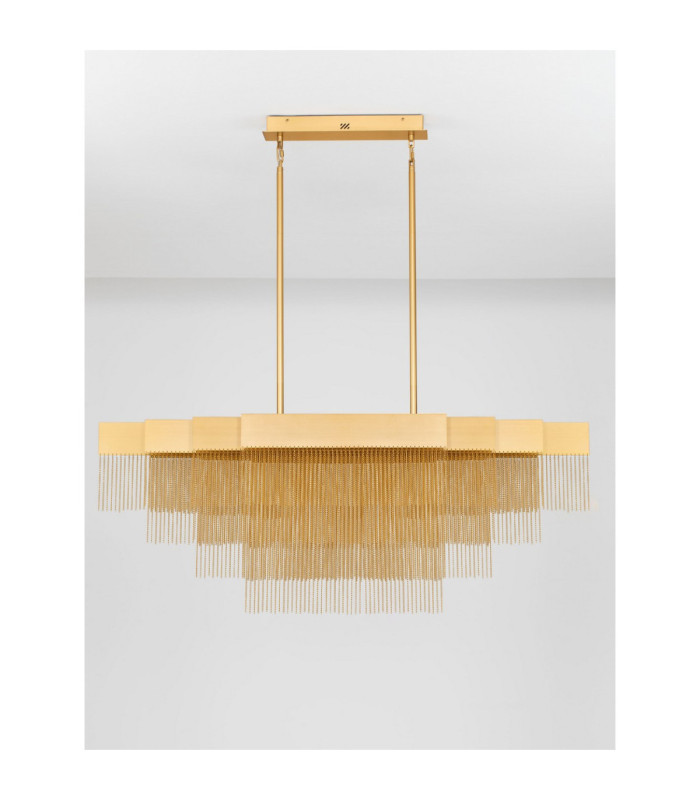 Revia Pendant Ceiling Light Brushed Gold Triac Dimmable LED 46W 1654lm 3000K-3