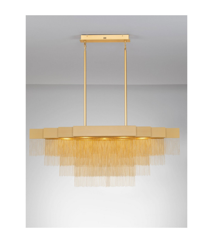 Revia Pendant Ceiling Light Brushed Gold Triac Dimmable LED 46W 1654lm 3000K-4