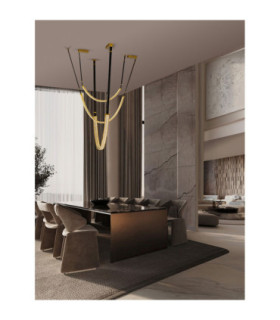 Lazura Integrated LED Pendant Ceiling Light Gold Black Triac Dimmable LED 62W 3720lm 3000K-2
