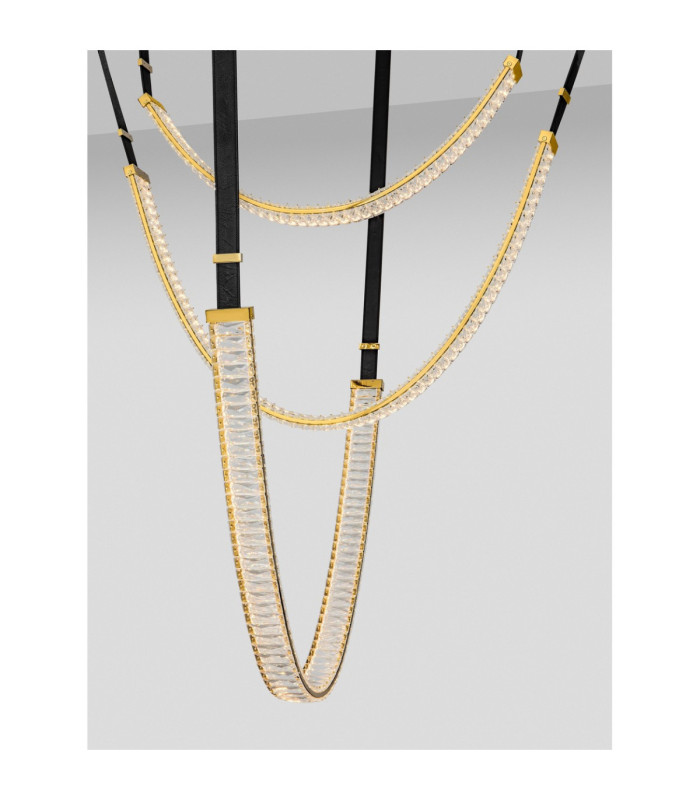 Lazura Integrated LED Pendant Ceiling Light Gold Black Triac Dimmable LED 62W 3720lm 3000K-6