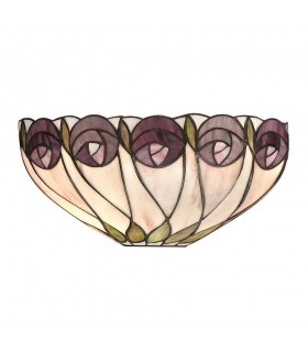 1 Light Indoor Wall Uplighter Dark Bronze with Tiffany Glass, E14 - 1