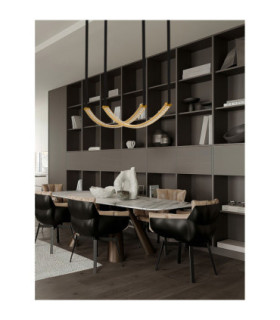 Lazura Integrated LED Pendant Ceiling Light Gold Black Triac Dimmable LED 65W 3900lm 3000K-2
