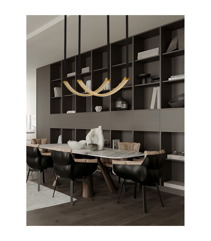 Lazura Integrated LED Pendant Ceiling Light Gold Black Triac Dimmable LED 65W 3900lm 3000K-2