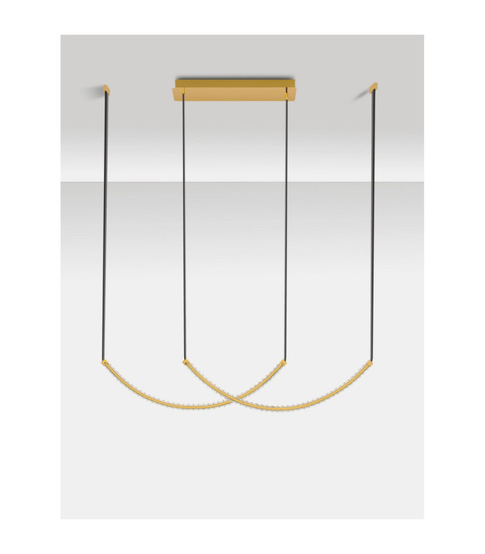 Lazura Integrated LED Pendant Ceiling Light Gold Black Triac Dimmable LED 65W 3900lm 3000K-3