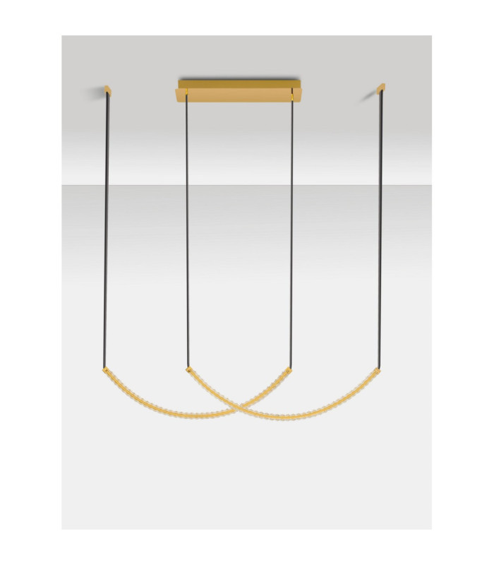 Lazura Integrated LED Pendant Ceiling Light Gold Black Triac Dimmable LED 65W 3900lm 3000K-4