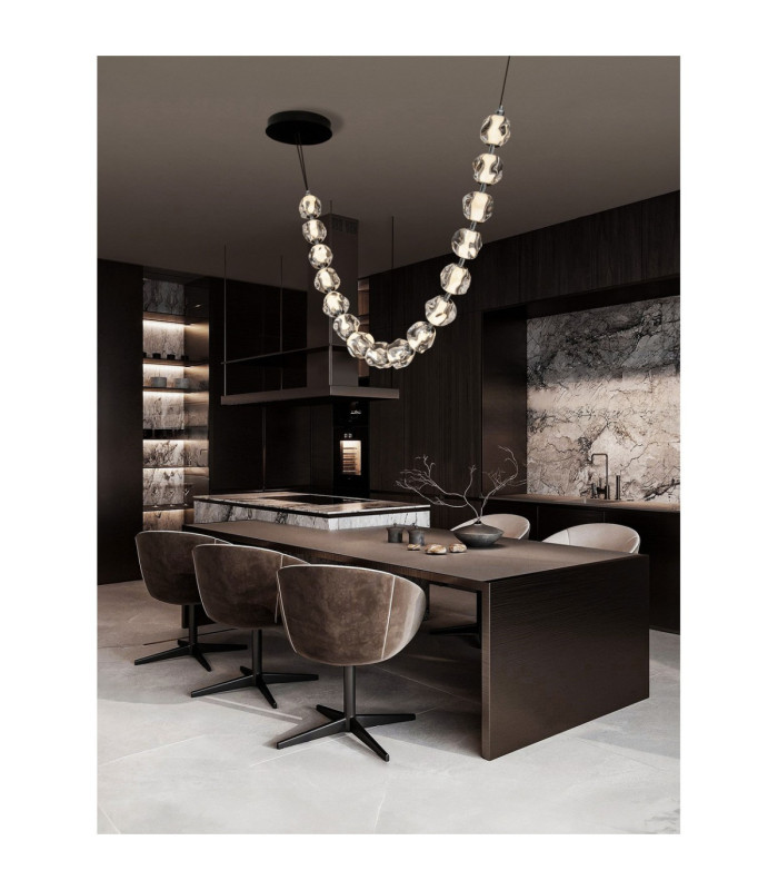 Ifos Pendant Ceiling Light Sandy Black Chrome Triac Dimmable LED 71W 5044lm 3000K-2