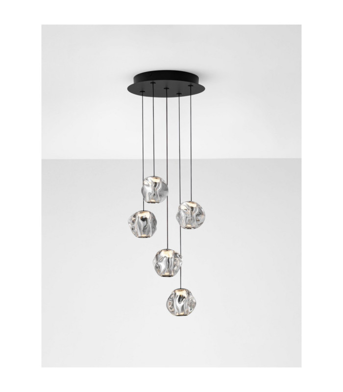 Ifos Cluster Pendant Ceiling Light Sandy Black Chrome Triac Dimmable LED 25W 1301lm 3000K-4