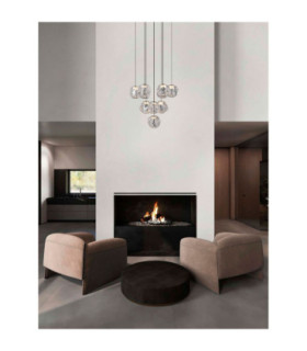 Ifos Cluster Pendant Ceiling Light Sandy Black Chrome Triac Dimmable LED 48W 2540lm 3000K-2