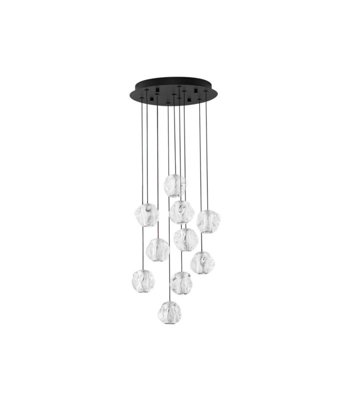 Ifos Cluster Pendant Ceiling Light Sandy Black Chrome Triac Dimmable LED 48W 2540lm 3000K-3