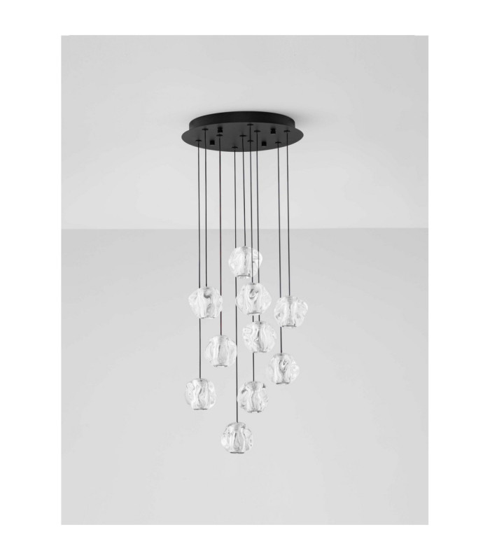 Ifos Cluster Pendant Ceiling Light Sandy Black Chrome Triac Dimmable LED 48W 2540lm 3000K-5