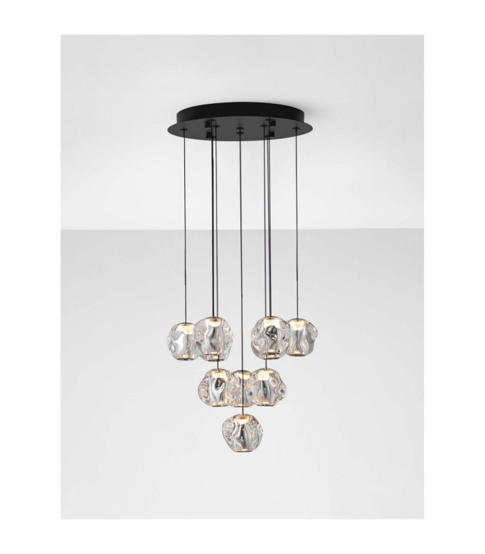Ifos Cluster Pendant Ceiling Light Sandy Black Chrome Triac Dimmable LED 48W 2540lm 3000K-6