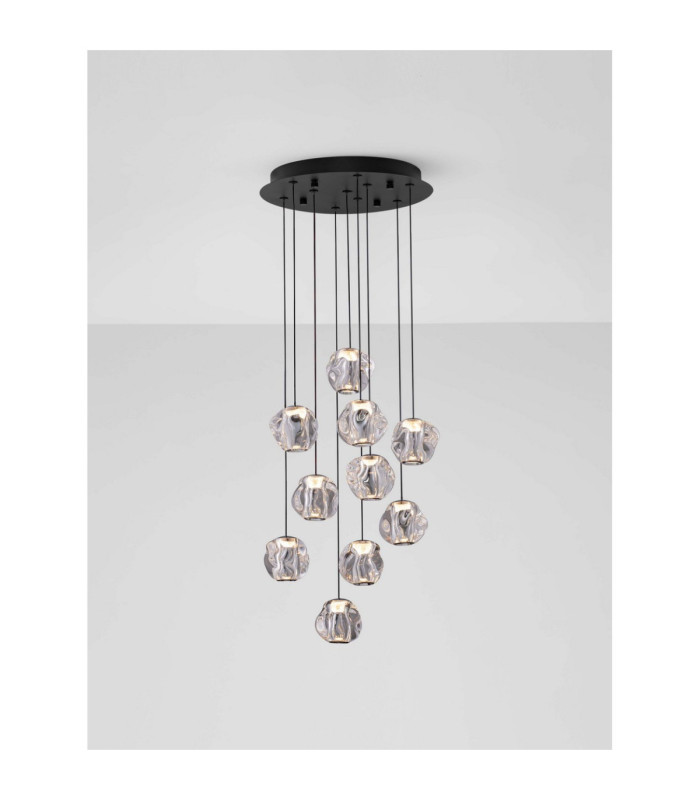 Ifos Cluster Pendant Ceiling Light Sandy Black Chrome Triac Dimmable LED 48W 2540lm 3000K-7