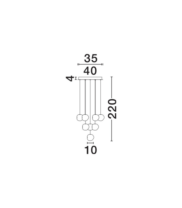 Ifos Cluster Pendant Ceiling Light Sandy Black Chrome Triac Dimmable LED 48W 2540lm 3000K-10