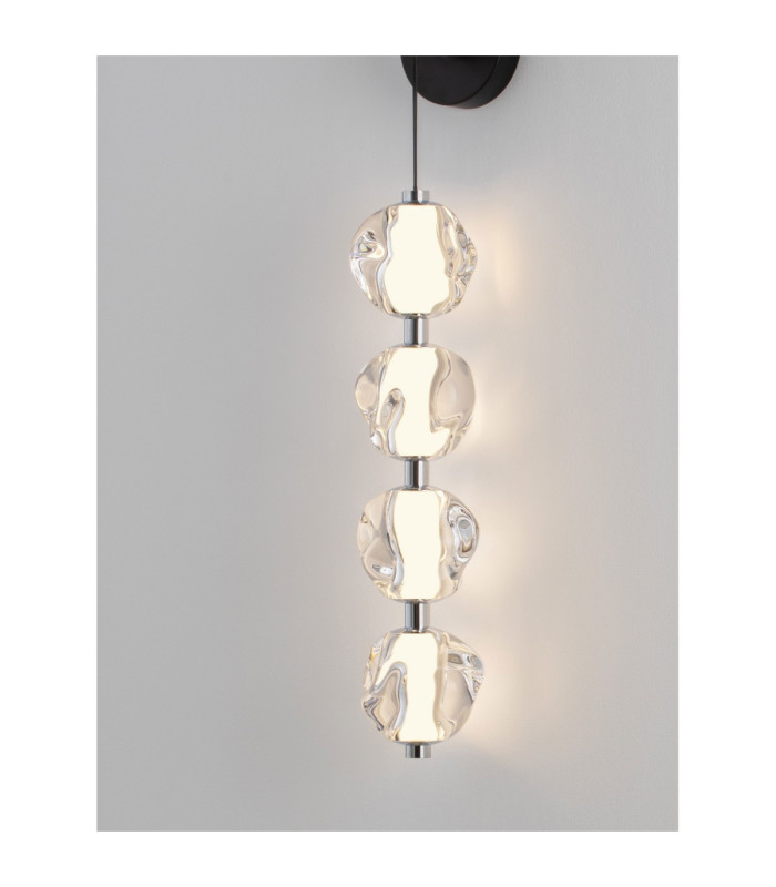 Ifos Slim Pendant Ceiling Light Sandy Black Chrome LED 17W 1100lm 3000K-5