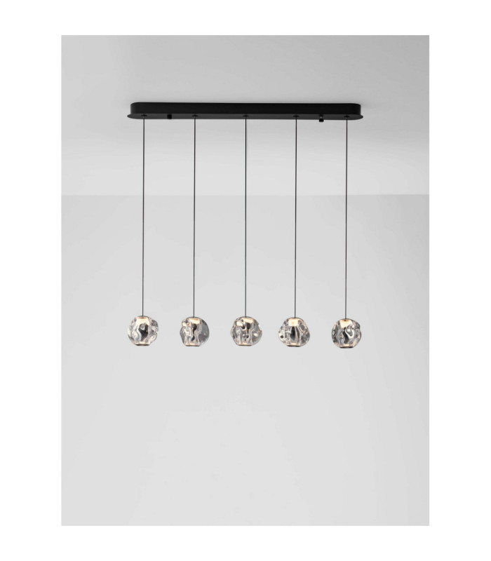 Ifos Bar Pendant Ceiling Light Sandy Black Chrome Triac Dimmable LED 25W 1340lm 3000K-4