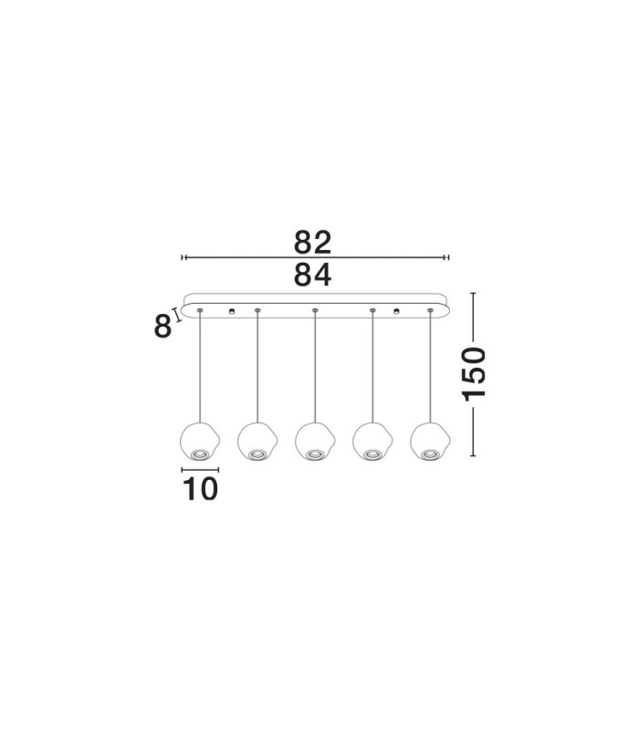 Ifos Bar Pendant Ceiling Light Sandy Black Chrome Triac Dimmable LED 25W 1340lm 3000K-6