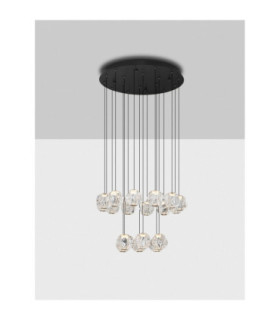Ifos Cluster Pendant Ceiling Light Sandy Black Chrome Triac Dimmable LED 87W 5057lm 3000K-2