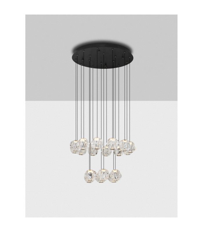 Ifos Cluster Pendant Ceiling Light Sandy Black Chrome Triac Dimmable LED 87W 5057lm 3000K-2