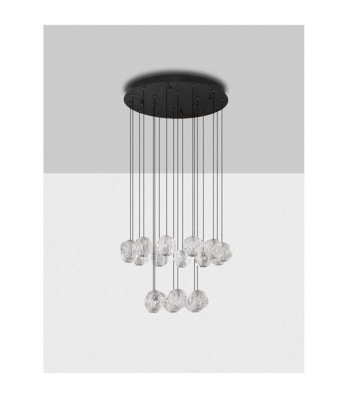 Ifos Cluster Pendant Ceiling Light Sandy Black Chrome Triac Dimmable LED 87W 5057lm 3000K-4
