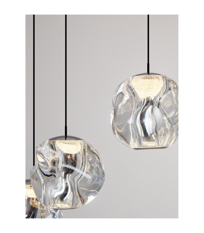 Ifos Cluster Pendant Ceiling Light Sandy Black Chrome Triac Dimmable LED 87W 5057lm 3000K-6