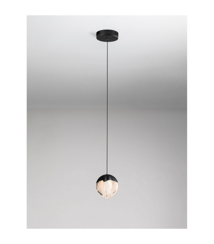 Alicia Slim Pendant Ceiling Light Sandy Black Chrome Triac Dimmable LED 5W 315lm 3000K-4
