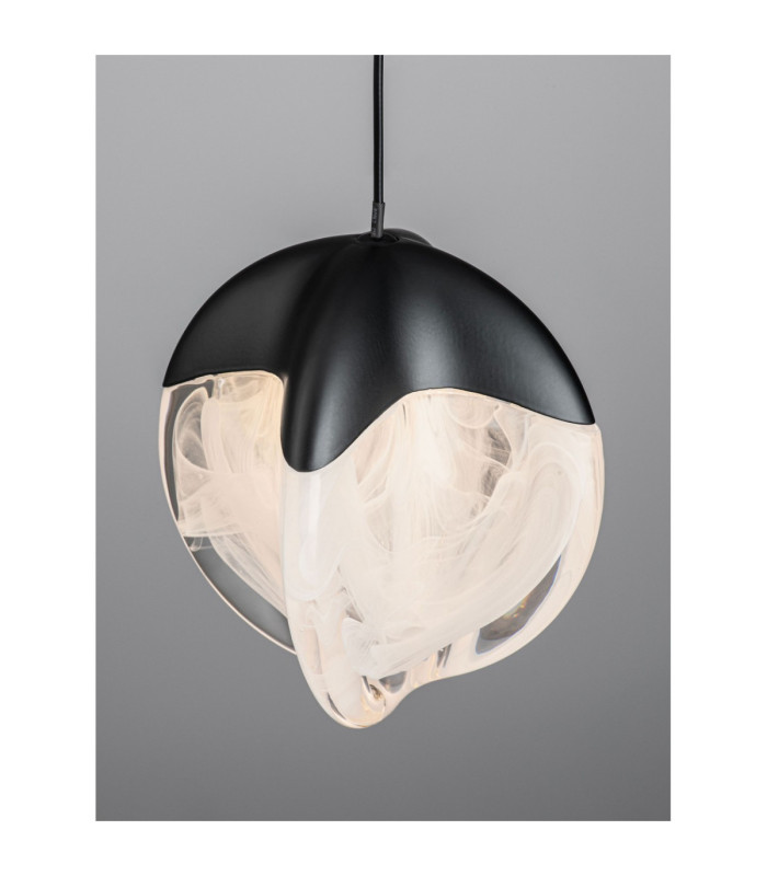 Alicia Slim Pendant Ceiling Light Sandy Black Chrome Triac Dimmable LED 5W 315lm 3000K-5