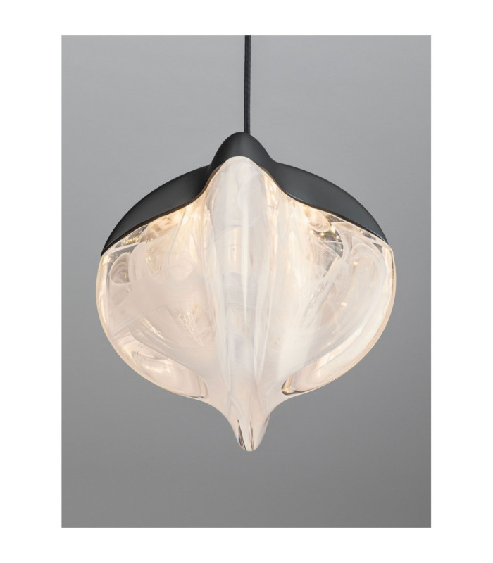 Alicia Slim Pendant Ceiling Light Sandy Black Chrome Triac Dimmable LED 5W 315lm 3000K-6