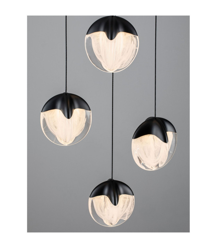 Alicia Cluster Pendant Ceiling Light Sandy Black Chrome Triac Dimmable LED 25W 1878lm 3000K-6