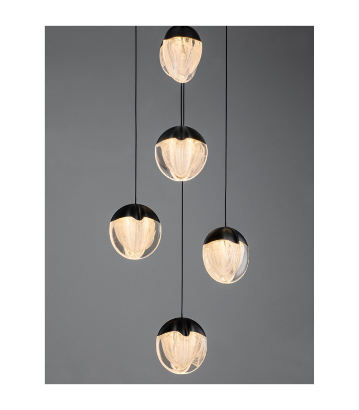 Alicia Cluster Pendant Ceiling Light Sandy Black Chrome Triac Dimmable LED 25W 1878lm 3000K-7