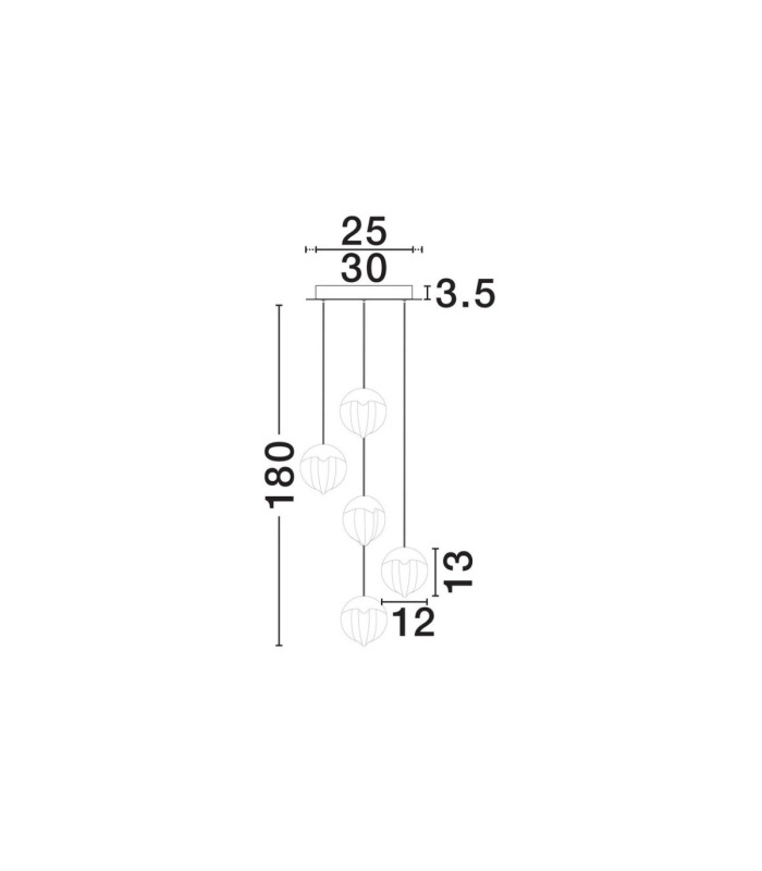 Alicia Cluster Pendant Ceiling Light Sandy Black Chrome Triac Dimmable LED 25W 1878lm 3000K-8