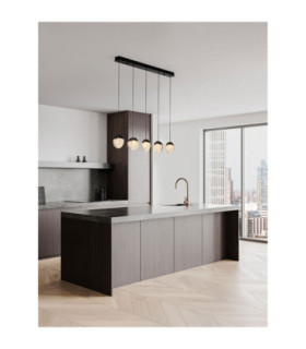 Alicia Bar Pendant Ceiling Light Sandy Black Chrome Triac Dimmable LED 25W 1878lm 3000K-2