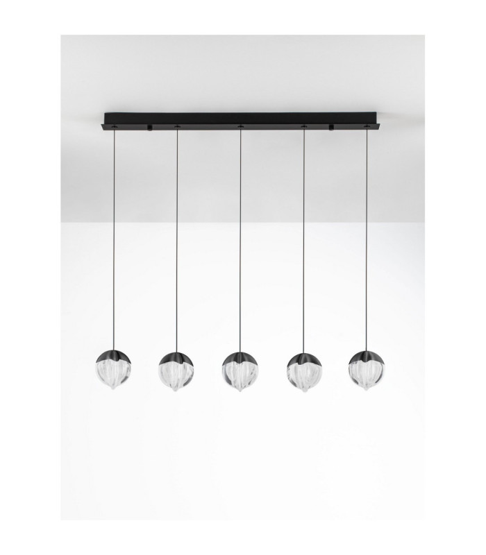Alicia Bar Pendant Ceiling Light Sandy Black Chrome Triac Dimmable LED 25W 1878lm 3000K-3