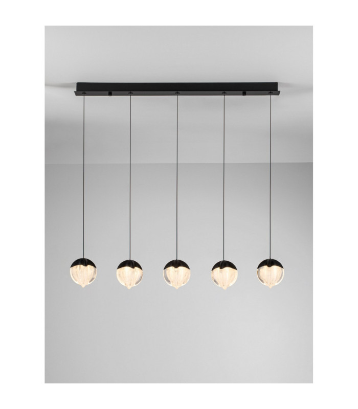 Alicia Bar Pendant Ceiling Light Sandy Black Chrome Triac Dimmable LED 25W 1878lm 3000K-4