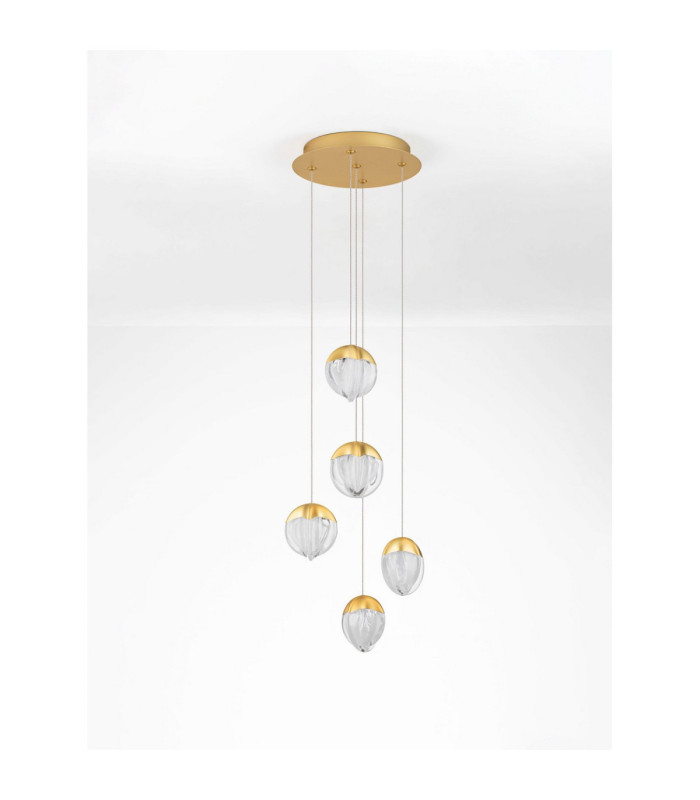 Alicia Cluster Pendant Ceiling Light Gold Triac Dimmable LED 25W 1878lm 3000K-3