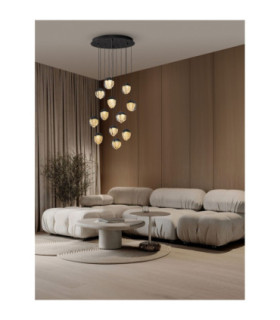 Alicia Cluster Pendant Ceiling Light Black Triac Dimmable LED 60W 3780lm 3000K-2