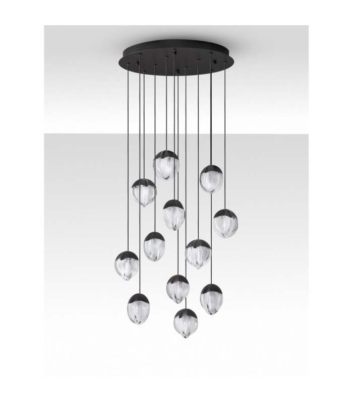 Alicia Cluster Pendant Ceiling Light Black Triac Dimmable LED 60W 3780lm 3000K-3