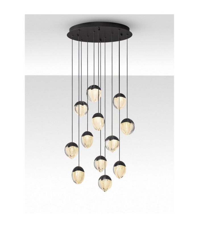 Alicia Cluster Pendant Ceiling Light Black Triac Dimmable LED 60W 3780lm 3000K-4