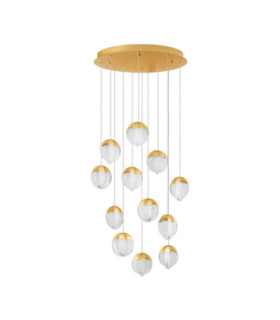 Alicia Cluster Pendant Ceiling Light Gold Triac Dimmable LED 60W 3780lm 3000K-1