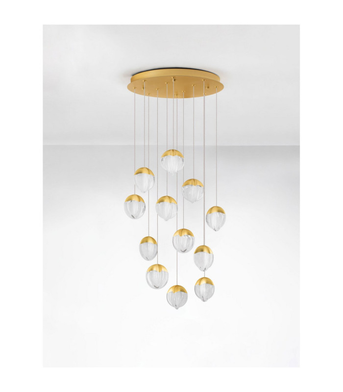 Alicia Cluster Pendant Ceiling Light Gold Triac Dimmable LED 60W 3780lm 3000K-3