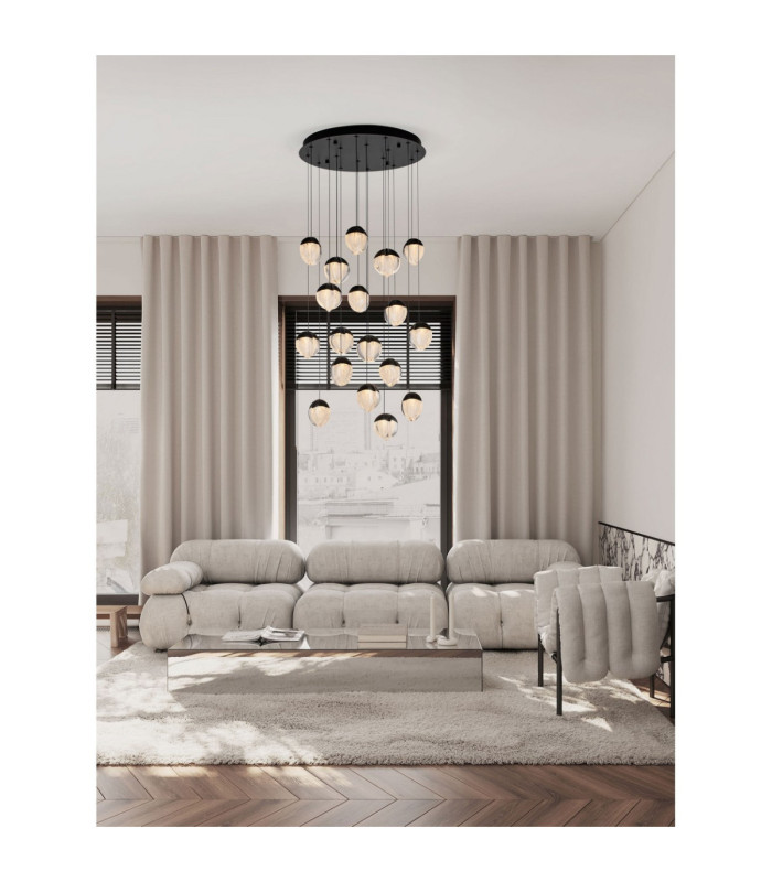 Alicia Cluster Pendant Ceiling Light Sandy Black Triac Dimmable LED 90W 5670lm 3000K-2