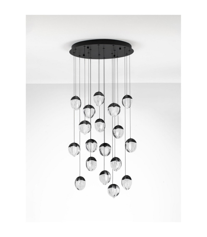 Alicia Cluster Pendant Ceiling Light Sandy Black Triac Dimmable LED 90W 5670lm 3000K-3