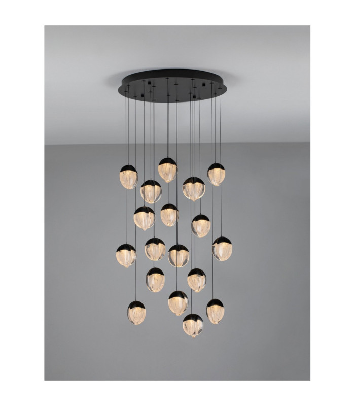 Alicia Cluster Pendant Ceiling Light Sandy Black Triac Dimmable LED 90W 5670lm 3000K-4