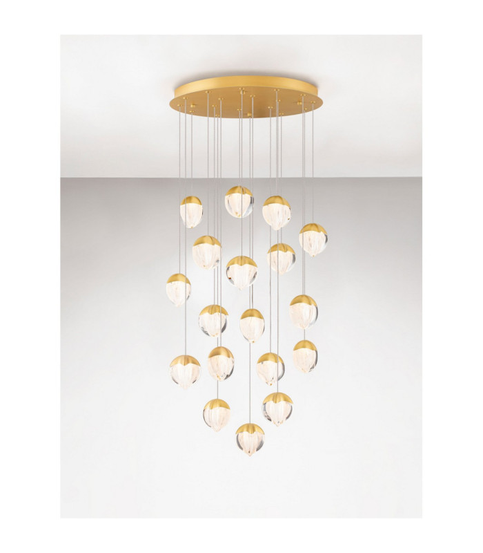Alicia Cluster Pendant Ceiling Light Gold Triac Dimmable LED 90W 5670lm 3000K-4