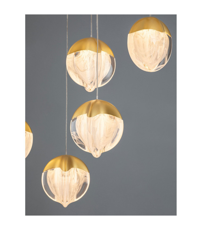 Alicia Cluster Pendant Ceiling Light Gold Triac Dimmable LED 90W 5670lm 3000K-5