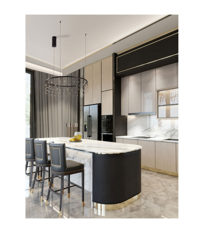 Stellar Integrated LED Pendant Ceiling Light Black Chrome Triac Dimmable LED 25W 1875lm 3000K-2