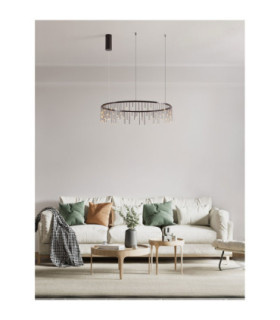 Stellar Integrated LED Pendant Ceiling Light Black Chrome Triac Dimmable LED 30W 2422lm 3000K-2