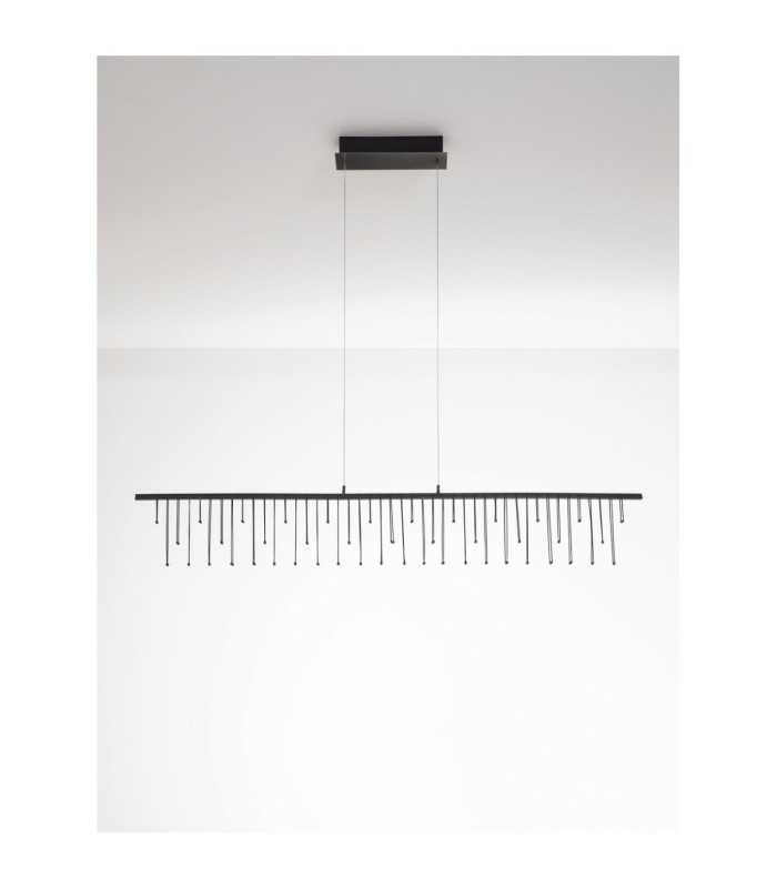 Stellar Bar Pendant Ceiling Light Black Chrome Triac Dimmable LED 17W 1355lm 3000K-4