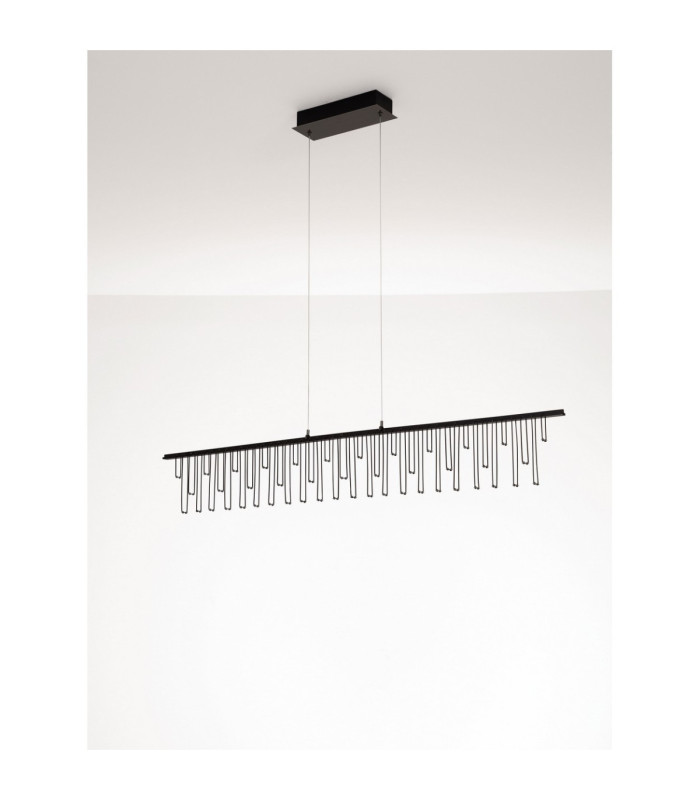 Stellar Bar Pendant Ceiling Light Black Chrome Triac Dimmable LED 17W 1355lm 3000K-5
